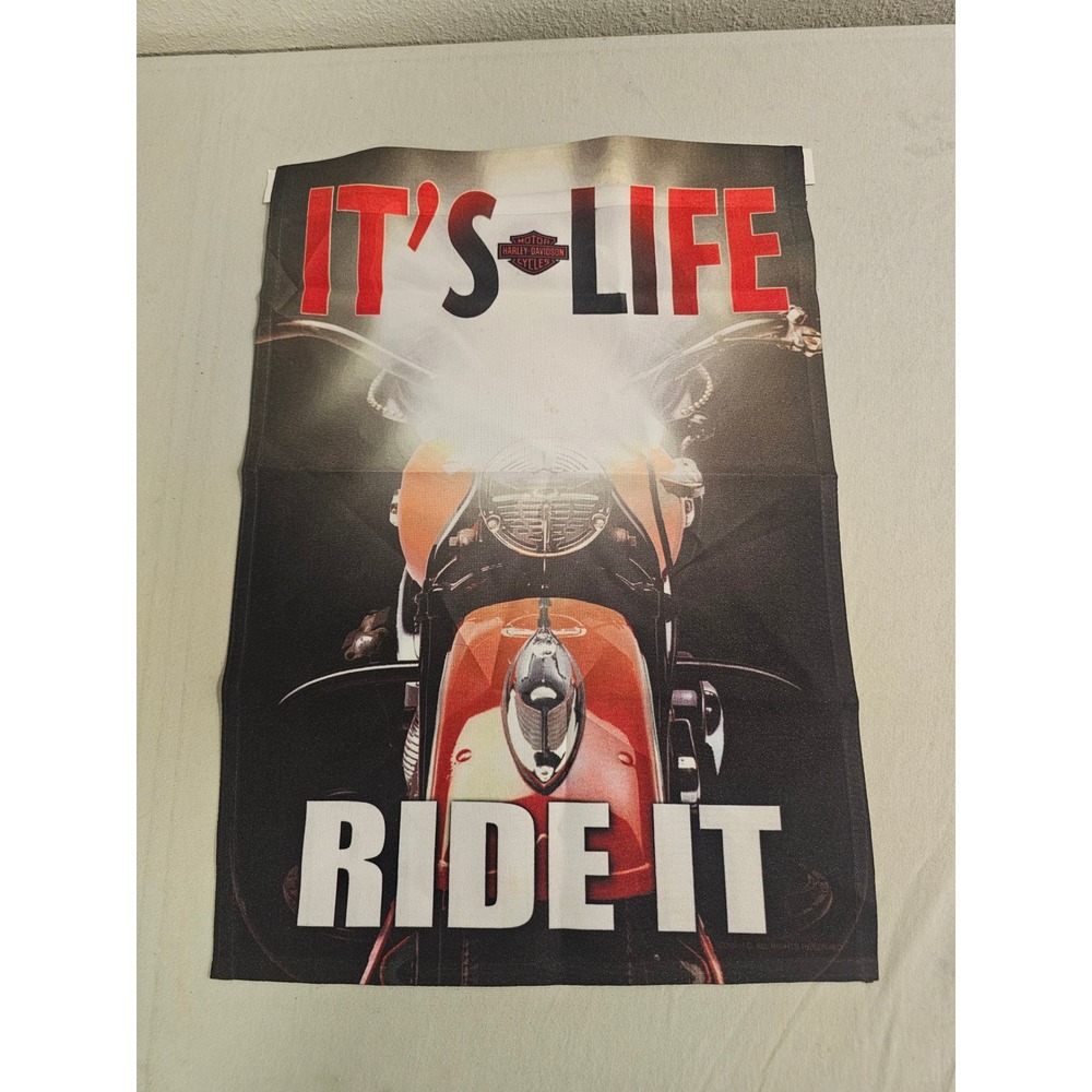 Harley-Davidson 12x18 Garden Flag It's Life Ride It Motorcycle Banner